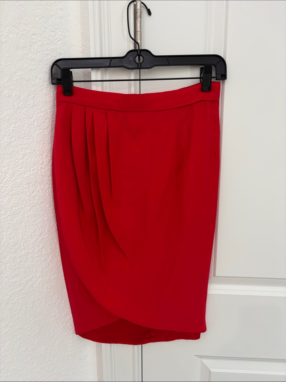 Amanda Uprichard Red Draped Pencil Skirt